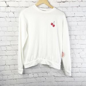 Show Me Your Mumu Sweaters | Show Me Your Mumu Nwt Cherry Bomb White Pullover M | Color: Red/White | Size: M | Carahroseposh's Closet